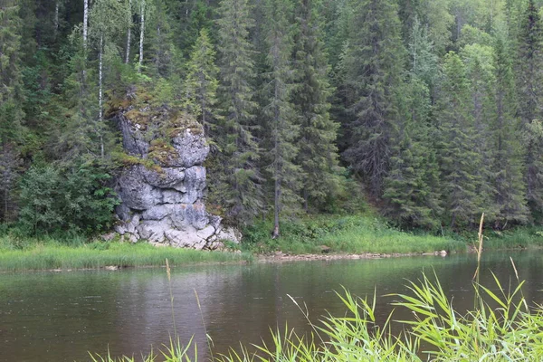 Bellissimo Paesaggio Della Montagna Urals Vista Vista Sul Fiume Bellissimo — Foto Stock
