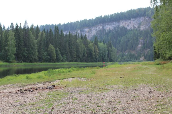 Bellissimo Paesaggio Della Montagna Urals Vista Vista Sul Fiume Bellissimo — Foto Stock