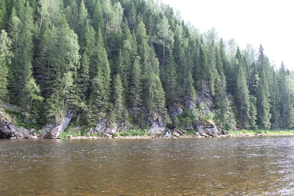 Frumos Ural Peisaj Râu Munte Vedere Peisaj Frumos Regiunea Perm — Fotografie, imagine de stoc