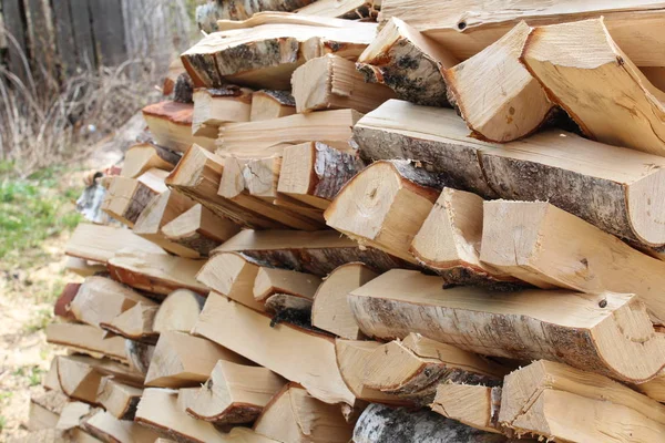 Foto Lenha Dividida Montanha Dividir Monte Firewood Wood Fresh Big — Fotografia de Stock