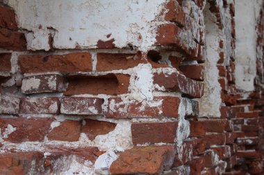 antik tapınağın tuğla duvarları / fotoğraf duvar.duvar eski, tahrip.kırmızı tuğla.zaman tapınağı yok.