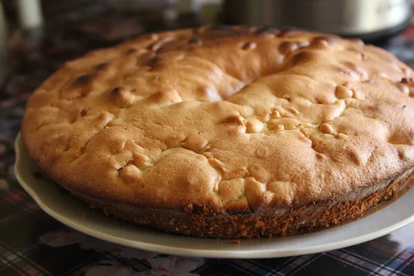 Tarte Aux Pommes Charlotte Photo Tarte Délicieuse Dessert Aux Pommes — Photo