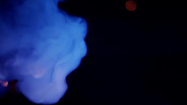 Slowly Appearing Bluish Smoke Slow Motion Smoke Hookah — Stock Video