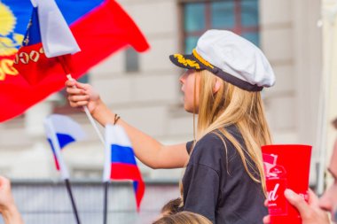 FIFA fan zone 2018 Nijniy Novgorod. Rusya-İspanya ile aynı. Rus millî futbol takımı zaferi.