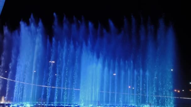 Beautiful Fountain Show Russia City Sochi Evening Time — Stock Video