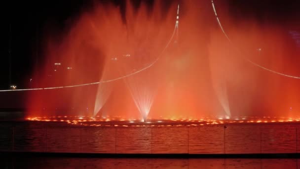 Beautiful Fountain Show Russia City Sochi Evening Time — Stock Video