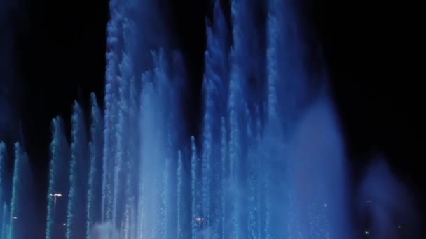 ロシア ソチ市で美しい噴水ショー 夜の時間 — ストック動画