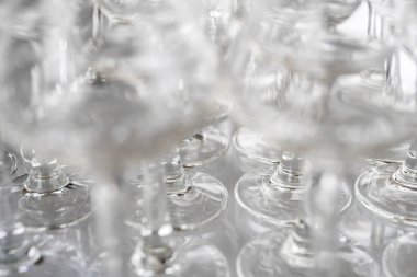 Cam bardak köpüklü şarap için. Bar counter