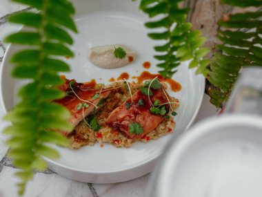 Dolgular çeşitli lezzetli bruschetta.