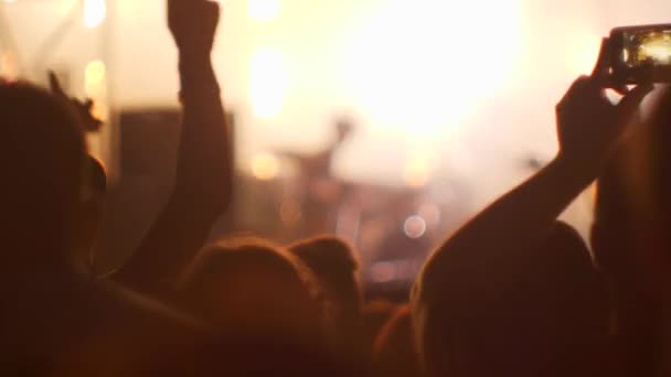 Mucha Gente Concierto Fiesta Festival Música — Vídeo de stock