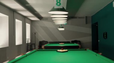 Bilardo kulübü, Rus bilardo masaları, dinlenme alanları. Gün