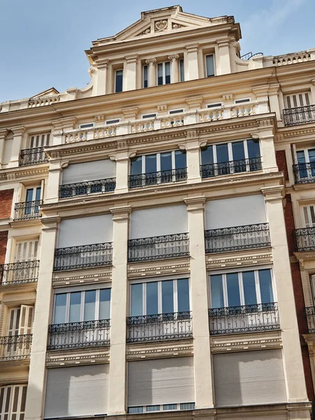 Façade Vieux Bâtiment Madrid Joli Design Printemps — Photo