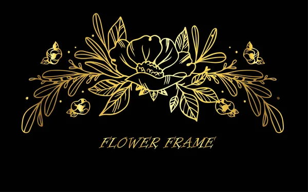 Conjunto Floral Elementos Muy Detallados Dibujados Mano Ilustración Vectorial — Vector de stock