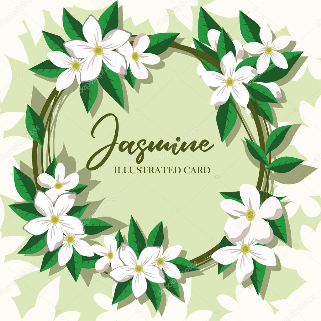Vector jasmine flower banners. Design for tea, natural cosmetics, beauty store, organic health care products, perfume, essential oil, aromatherapy. Can be used as greeting card or wedding invitation