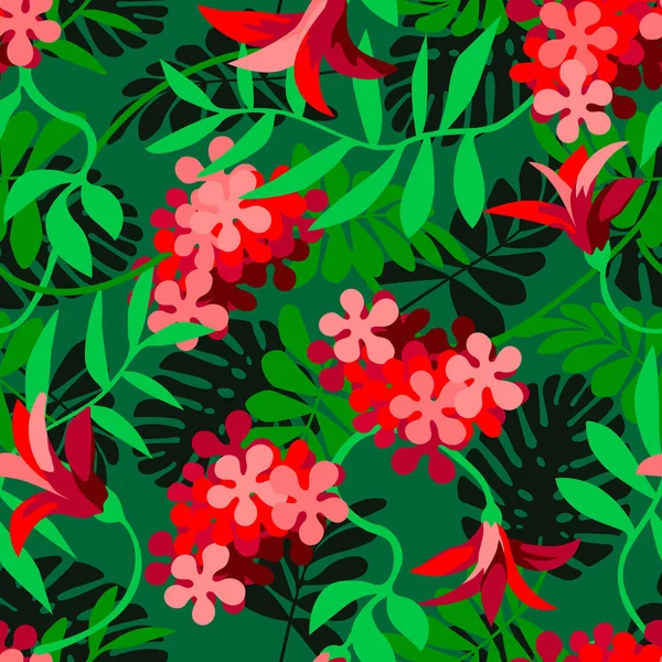 Tropikal orman seamless modeli çiçekli 