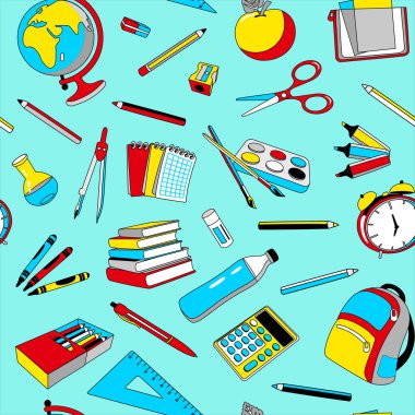 Okul Dikişsiz renkli desen 