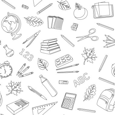 Okul Dikişsiz siyah-beyaz desen
