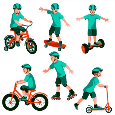 Binicilik ve scating erkek figürleri