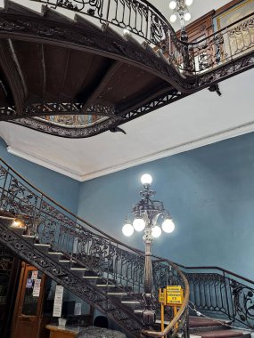 Mexico City, Meksika - 31 Ocak 2024: Santa Maria la Ribera 'daki UNAM Jeoloji Müzesi, Paleontoloji, Mineraller, Kayalar ve Meteoritler