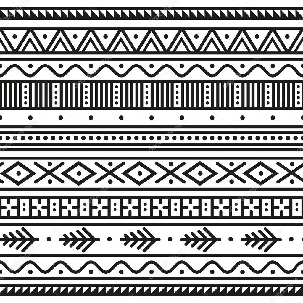 Geometric ethnic seamless pattern. Border. Wrapping paper.