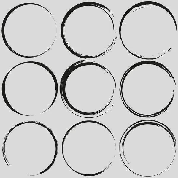 Set Grunge Circles Grunge Shapes — Stock Vector