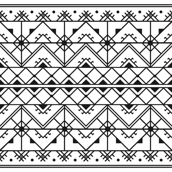 Черно Белый Бесшовный Рисунок Этническим Орнаментом Обои Стиле Бохо — стоковый вектор
