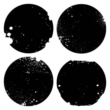 Dağınık siyah beyaz grunge dokuları kümesi