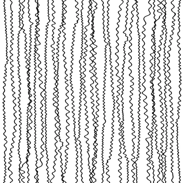 Безшовний Візерунок Чорними Хвилями Білому Тлі Векторна Текстура Повторюється Мальовані — стоковий вектор