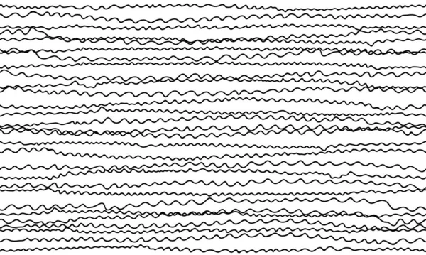 Безшовний Візерунок Чорними Горизонтальними Хвилями Білому Тлі Векторна Текстура Повторюється — стоковий вектор