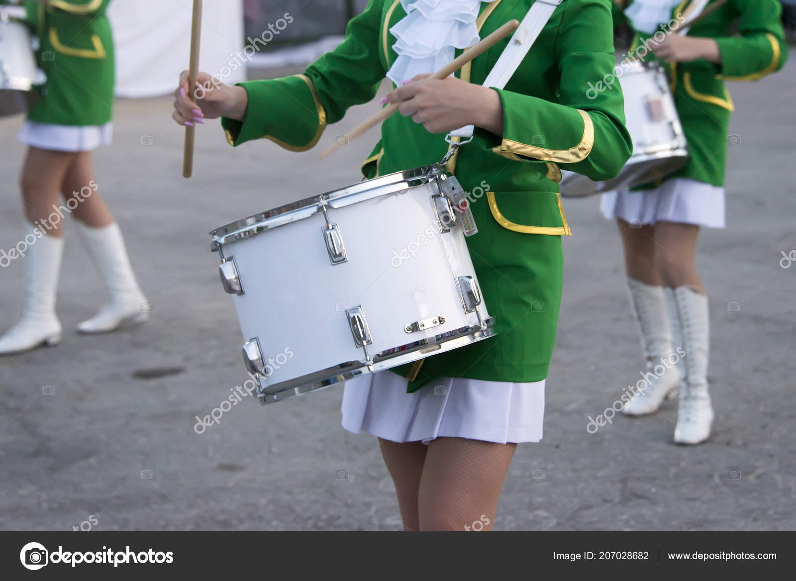 Girls Marching Drums Celebration — Stock Photo © studeg.mail.ru 207028682