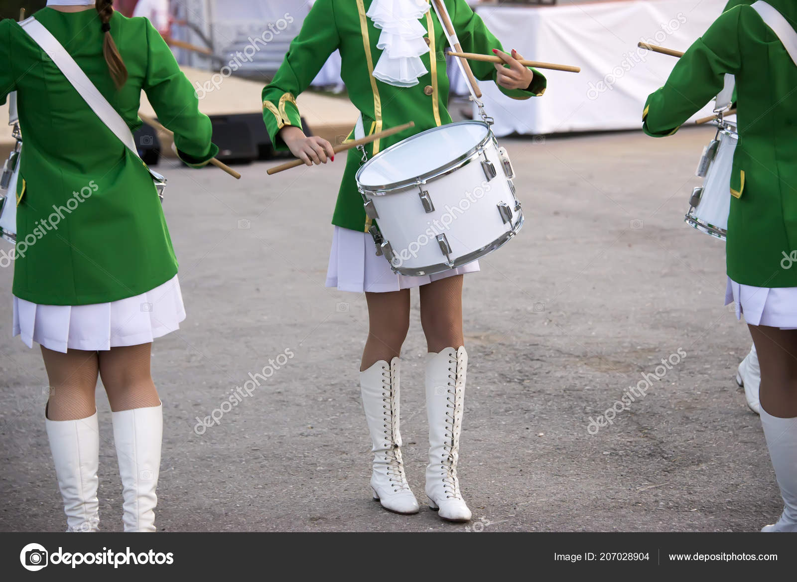 Girls Marching Drums Celebration — Stock Photo © studeg.mail.ru 207028904