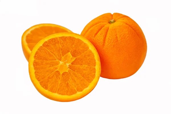 Красивые Красные Спелые Апельсины Белом Фоне — стоковое фото