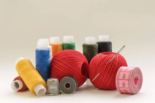 Composition Seamstress Tailor Thread Sewing Knitting — Stock Photo, Image