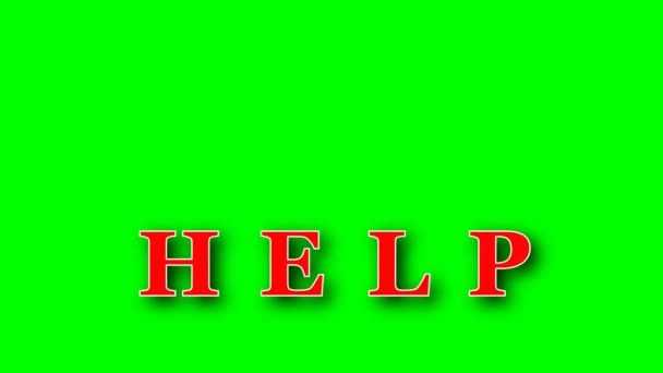 Word Help Green Background Close Substrate Video Word Help Chroma — Stock Video