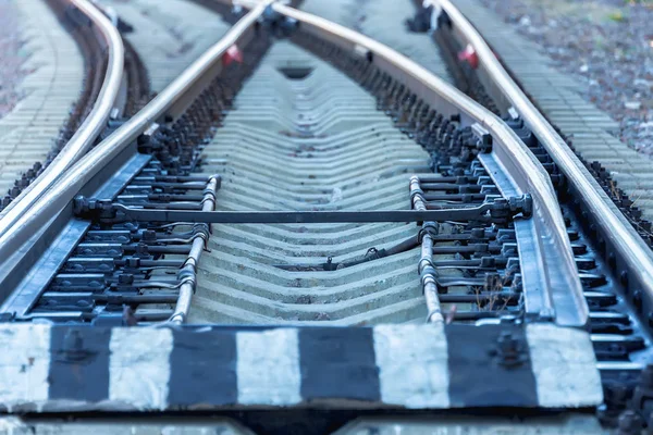 Pijl Spoor Rails Zonnige Dag — Stockfoto