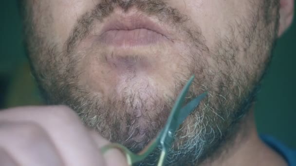 Homme Rase Près Homme Âge Moyen Rase Barbe Avec Rasoir — Video