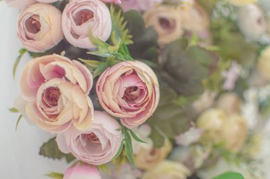 düğün kemer doku yapay güller. Dekorasyon. Arka plan. seçici odaklama