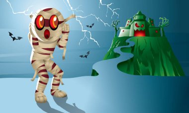 Perili şato ile sevimli bir mumya.