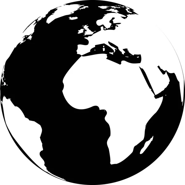 Vector illustration of black and white globe — Stock Vector