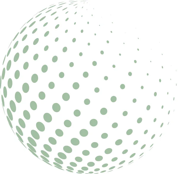Abstraktní koule s zeleným polotónů. — Stockový vektor