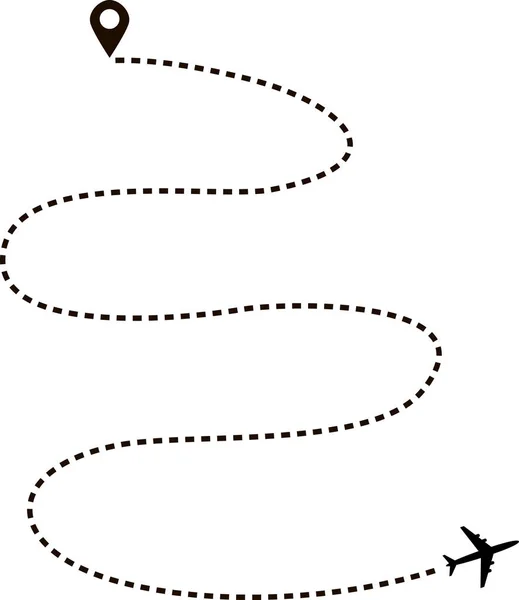 Trasie samolotu w kształt linia kropkowana — Wektor stockowy