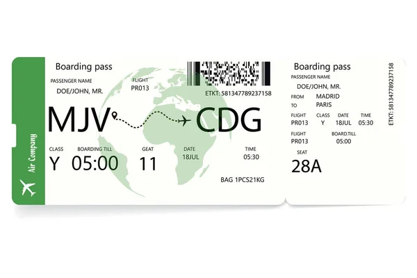 Airline boarding pass. — Stock Vector