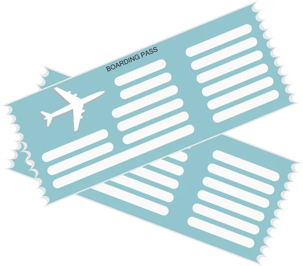 Samolot dwa bilety ikona w kolorze niebieskim — Wektor stockowy