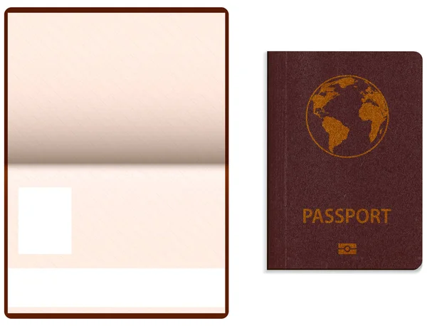 Realistiska internationellt pass. — Stock vektor