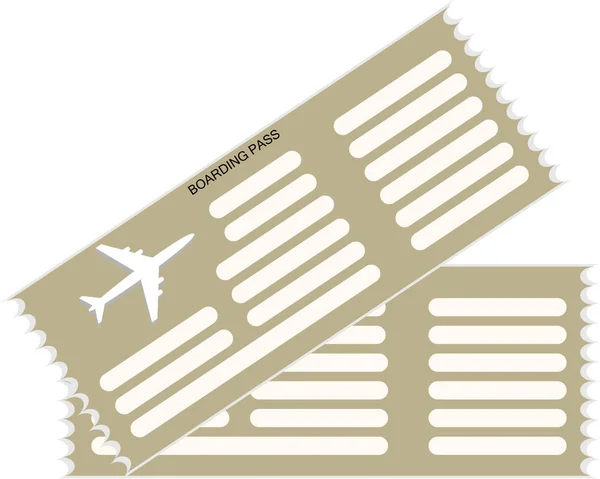 Boarding pass ikonen eller flygbiljett — Stock vektor