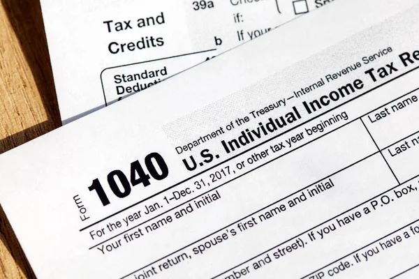 Formulário fiscal 1040 para declaração de imposto individual dos EUA — Fotografia de Stock