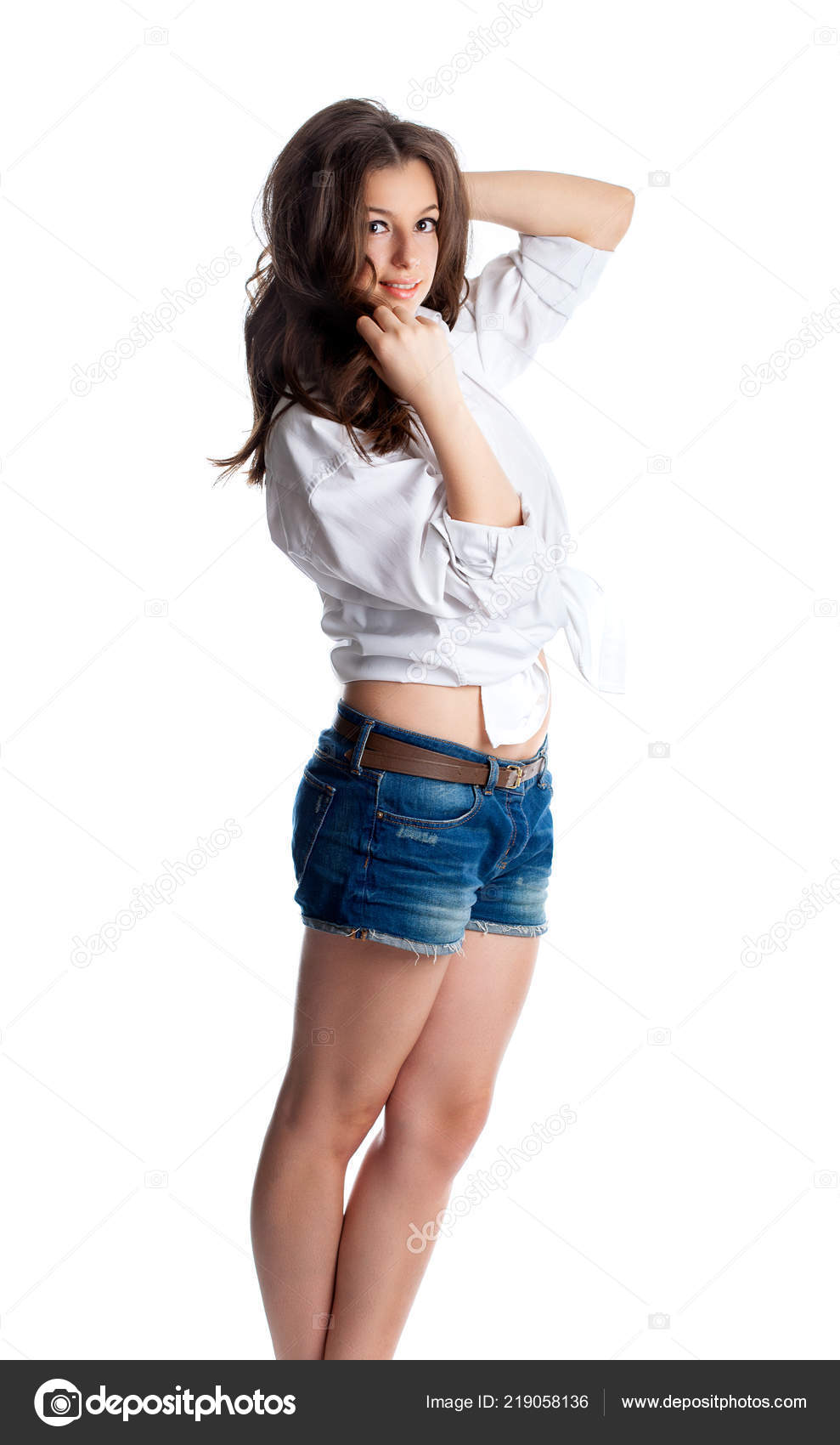 girl in white shirt
