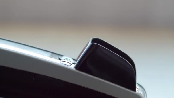 Mobil Nfc Fizetés Kezét Vevő Fizet Mozgatható Telefon Keresztül Pos — Stock videók