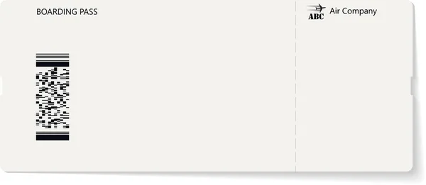 Modèle de billet d'avion d'embarquement — Image vectorielle