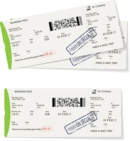 Boarding pass vektör çizim — Stok Vektör